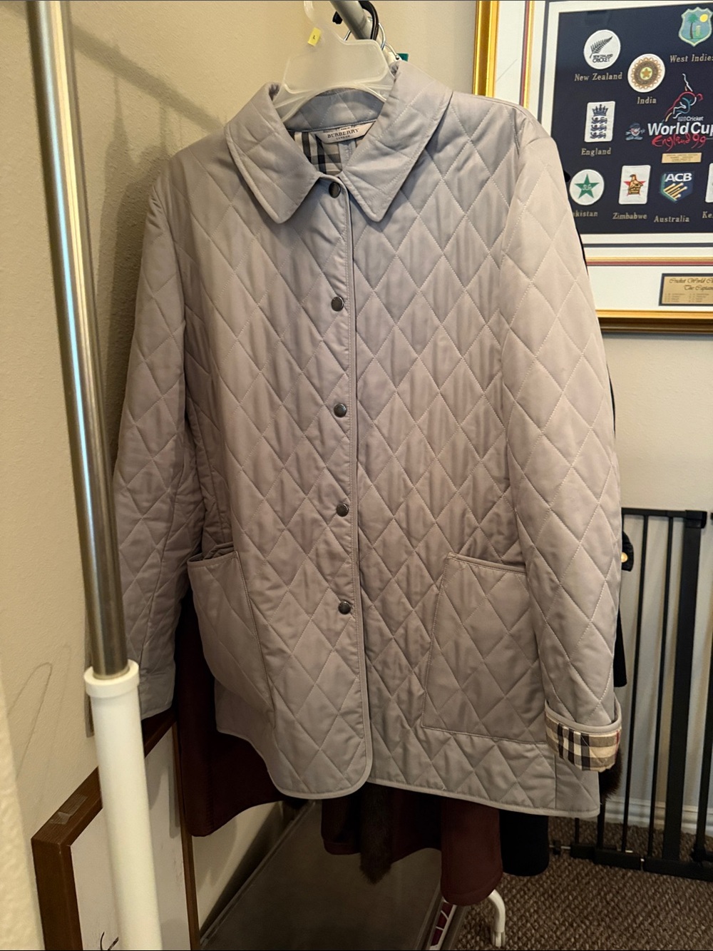 Light Gray Quilted Women's Coat